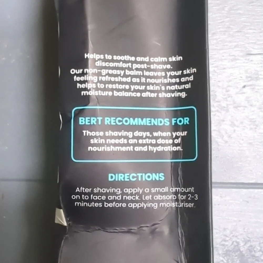 NEW Bert & Bert Skincare No.3 Repair Soothing Post Shave Balm 100ml Vegan